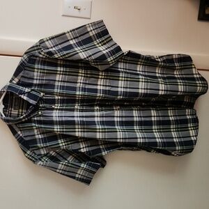 Men's Button Up Plaid Shirt Large